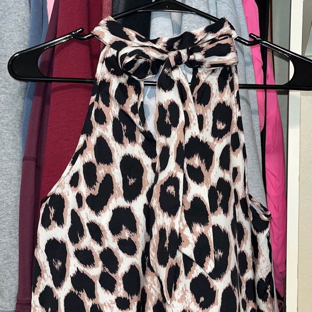 leopard halter top